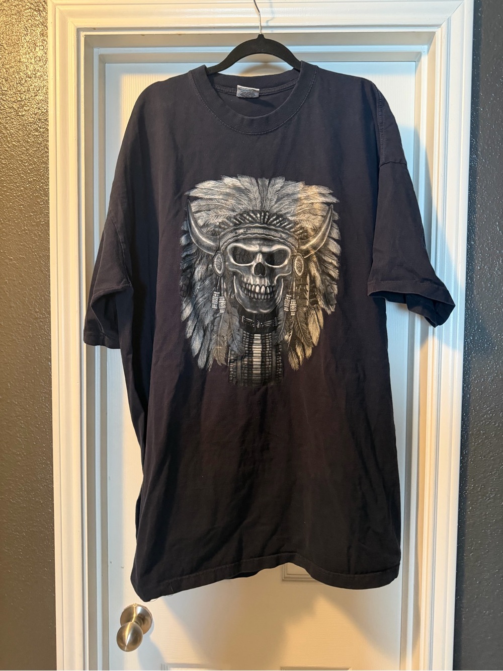 Men's Navy Graphic Skull & Headdress T-Shirt
